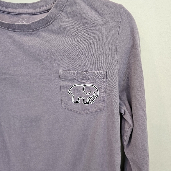 Ivory Ella Lavender Purple Elephant Graphic Long Sleeve T-Shirt Size Small - Picture 7 of 10